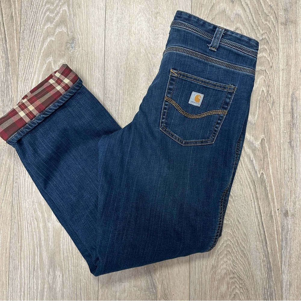 Carhartt Jeans with Red Plaid lining